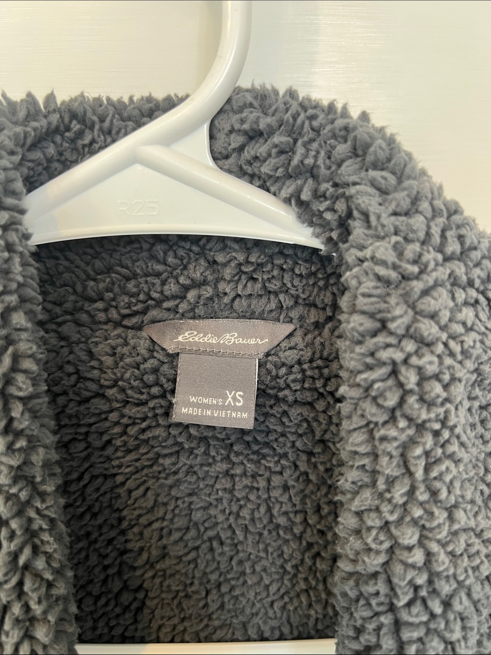 Heavy and Cozy Open-Front Charcoal Sherpa Cardigan - Picture 2 of 3